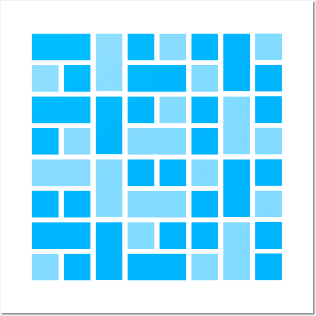 Blue Monochromatic Rectangles Wall Art by ShawnIZJack13